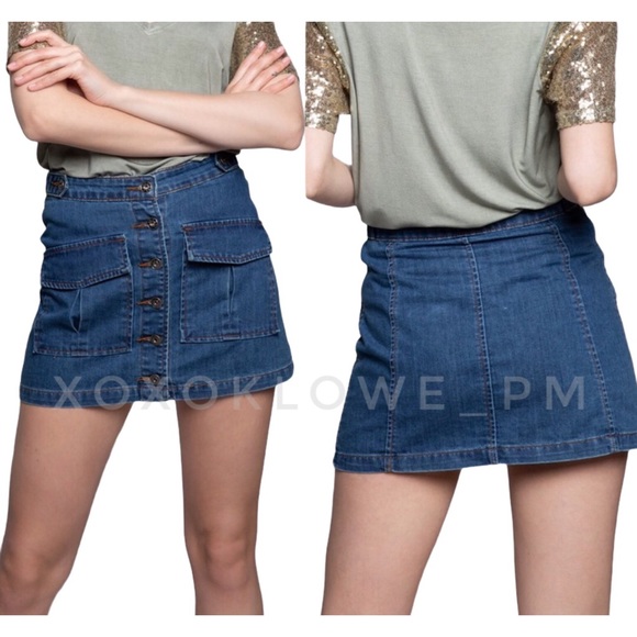 🔥SALE POL Button Front Denim Jean Skirt - Picture 8 of 12